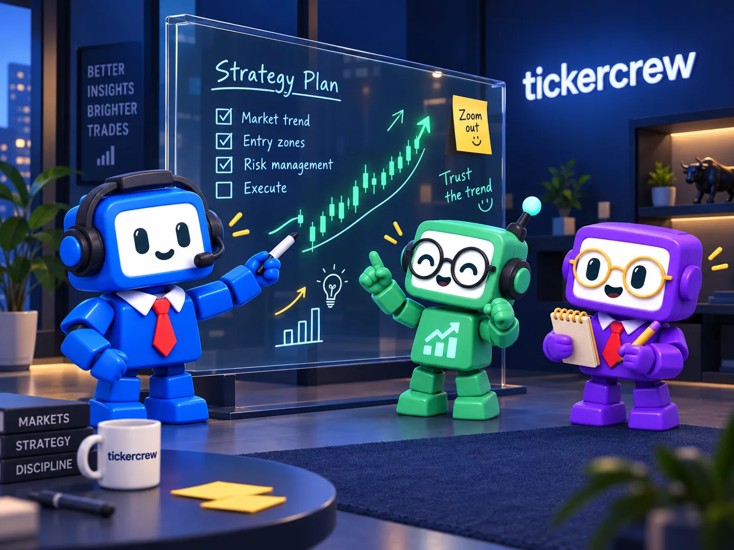 The crew at a strategy board with every box ticked except Execute.